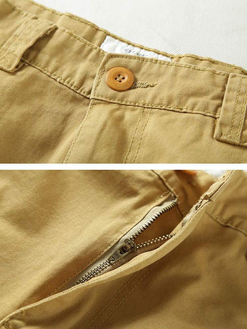 Men'S Relaxed Fit Cargo Pants Outdoor Hiking Pants Cotton Casual Pants Work Pants with Pockets Lightweight Khaki