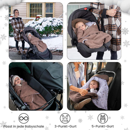 Baby Swaddle Hooded Blanket I Stroller I Carseat Blanket I Newborn Babies I Winter (Dots)