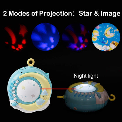 Baby Musical Mobile Crib with Music and Lights, Timing Function, Projection, Take-Along Rattle and Music Box for Babies Boy Girl Toddler Sleep