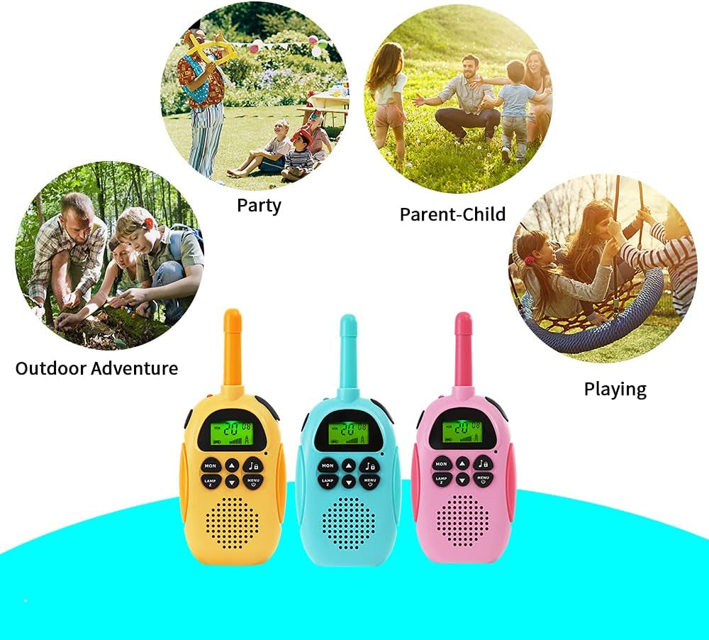 Walkie Talkies for Kids, Rechargable 1500Mah Long Range Boys Girls Kid Walkie Talkies with 22 Channels 2 Way Radio and VOX Backlit LCD, Toys for 3-12 Years Old Child outside Playing