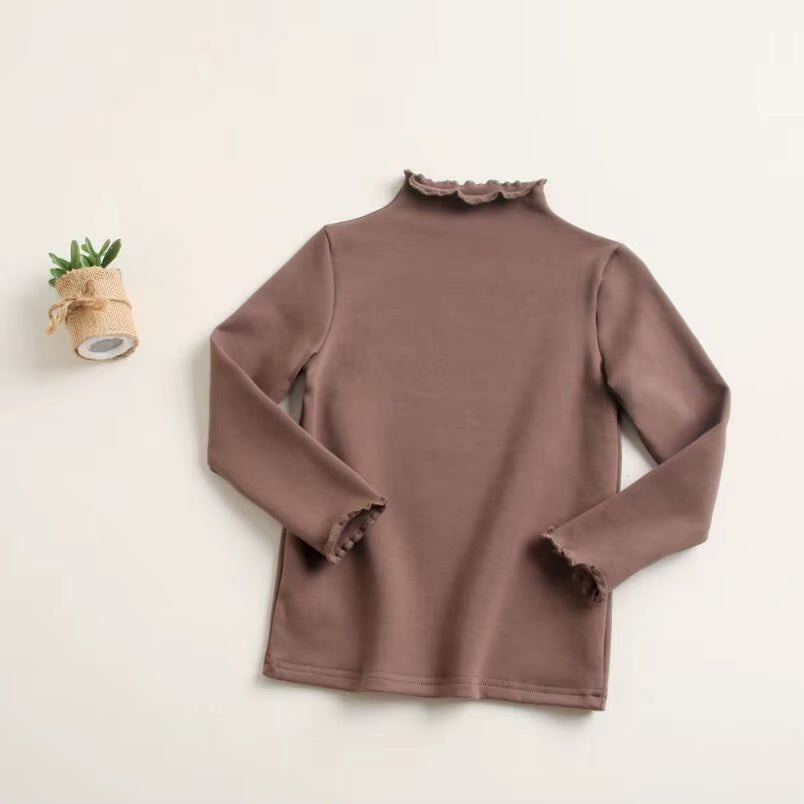 Autumn Winter Girls T-Shirts Long Sleeve Turtleneck Cotton Basic T Shirt Baby Toddler Girl Shirts Kids Tops Tee Children Clothes