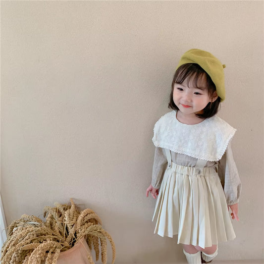 New Autumn Brand Baby Girls Dress Suspenders Kids Overalls Dress Children Preppy Dress Strap Toddler Dress Beautiful Clothing