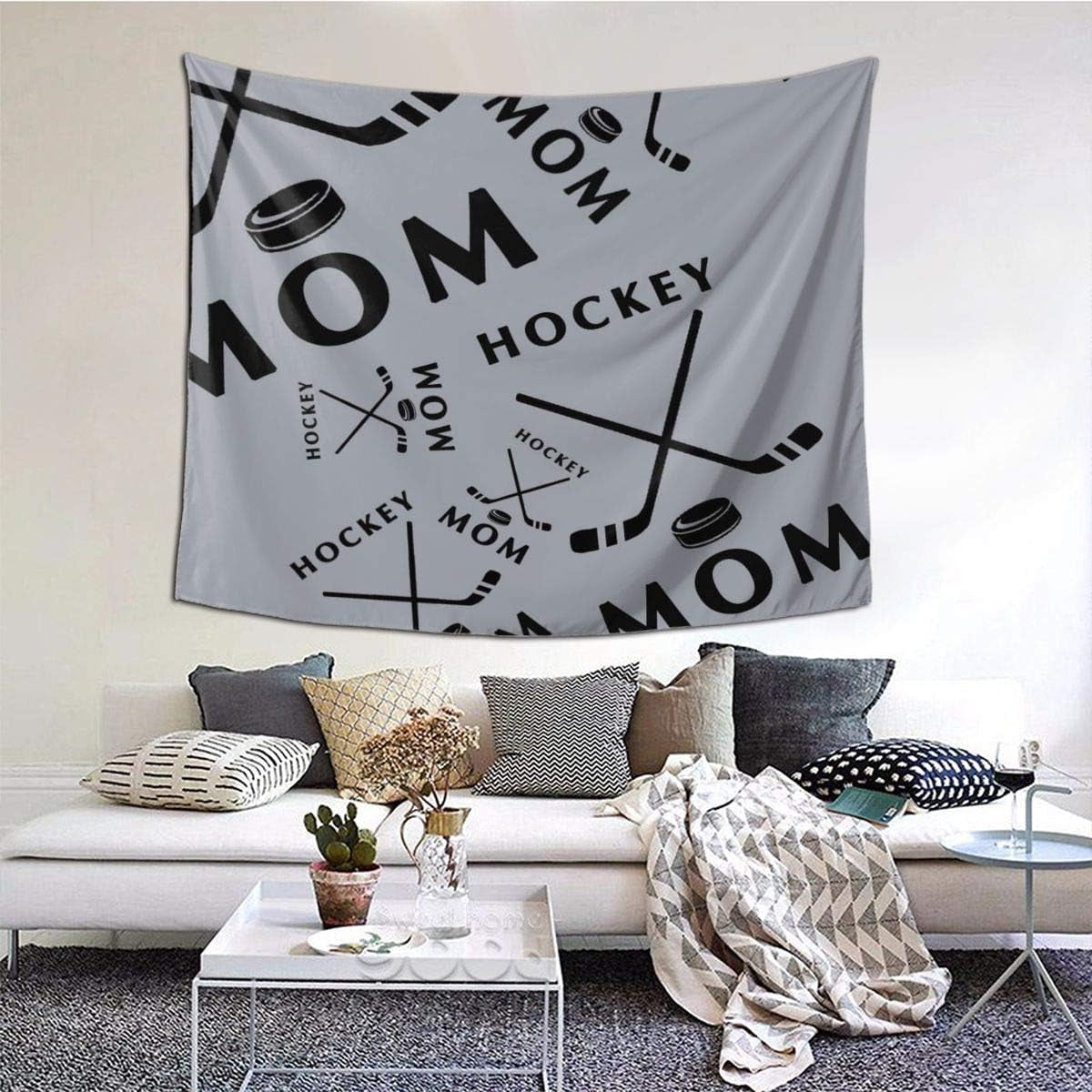 Blanket Hockey Mom Throw Blanket Ultra Soft Velvet Blanket Lightweight Bed Blanket Quilt Durable Home Decor Fleece Blanket Sofa Blanket Luxurious Carpet for Men Women Kids