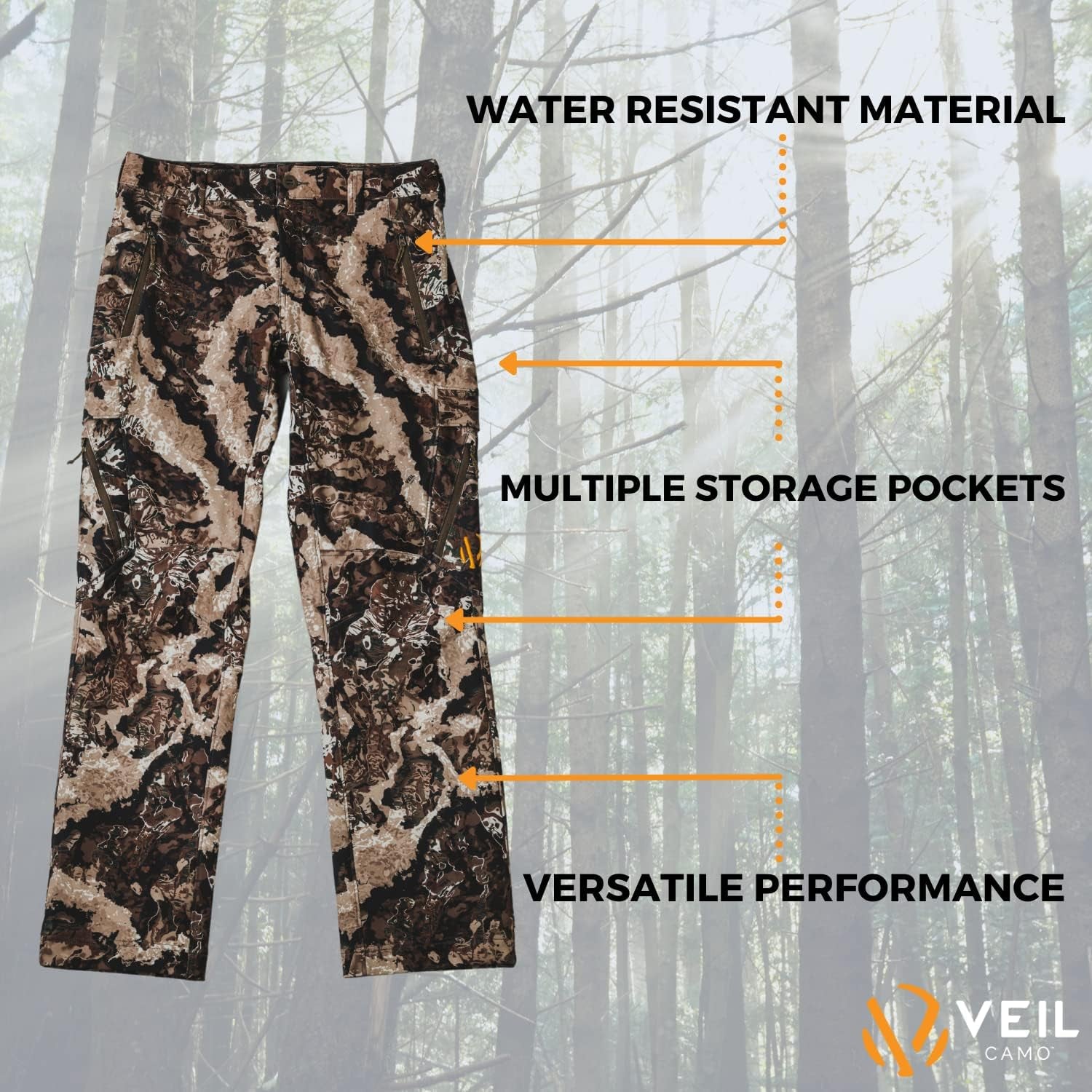 Men’S Field Pant – Hunting Pants, Water Resistant, 4-Way Stretch Movement, Breathable, Zippered Storage Pockets