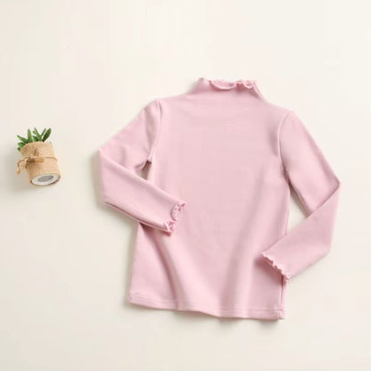 Autumn Winter Girls T-Shirts Long Sleeve Turtleneck Cotton Basic T Shirt Baby Toddler Girl Shirts Kids Tops Tee Children Clothes