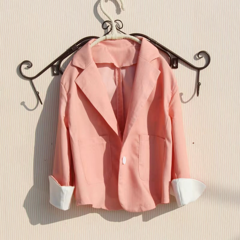 2020 Spring Girls Blazer Children Clothes Kids Jacket for Girls Clothes Cotton Casual Suit Outerwear Kids Coat Girls Tops