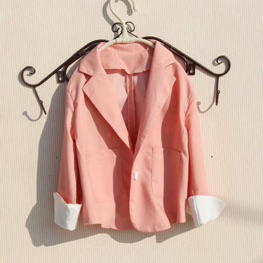 2020 Spring Girls Blazer Children Clothes Kids Jacket for Girls Clothes Cotton Casual Suit Outerwear Kids Coat Girls Tops