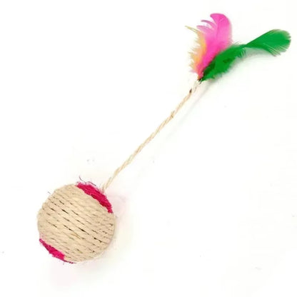 1PC Pet Toys Sisal Scratching Ball Training Interactive Toy for Kitten Pet Supplies Feather Toy Cat Toys Interactive