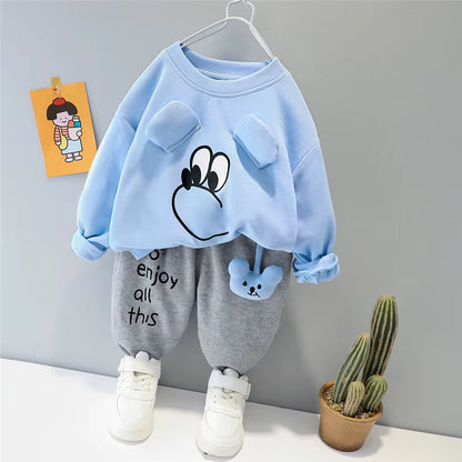 2023 New Clothing Set Sweater+Pants 2Pcs for Girls Boys Outfit Cotton Warm Costume Winter Children Clothes Suit 1-4Y