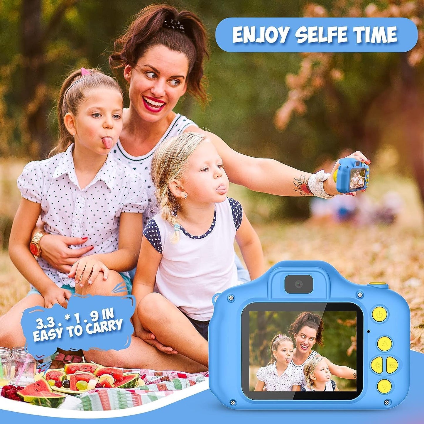 Kids Camera Toys Christmas Birthday Gifts for Boys and Girls Kids Toys 3-9 Year Old HD Digital Video Camera for Toddler 5 Puzzle Games with 32GB SD Card (Blue)