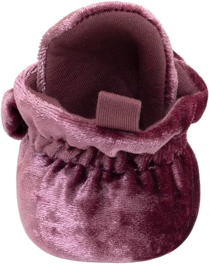 Baby Girls and Boys Crib Fleece Sherpa Snap Booties with Slip-Resistant Soles for Infant and Toddler, 0-18 Months