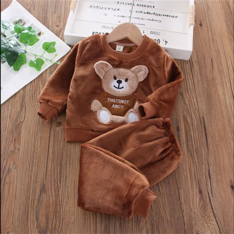 2023 New Clothing Set Sweater+Pants 2Pcs for Girls Boys Outfit Cotton Warm Costume Winter Children Clothes Suit 1-4Y