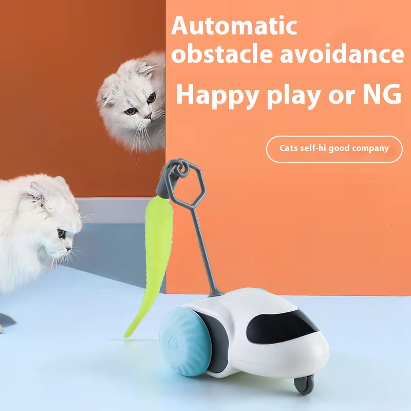 Remote Smart Cat Toys Remote Control Interactive Cat Car Toy USB Charging Automatic Self-Moving Teasing Cat Stick Pet Supplies