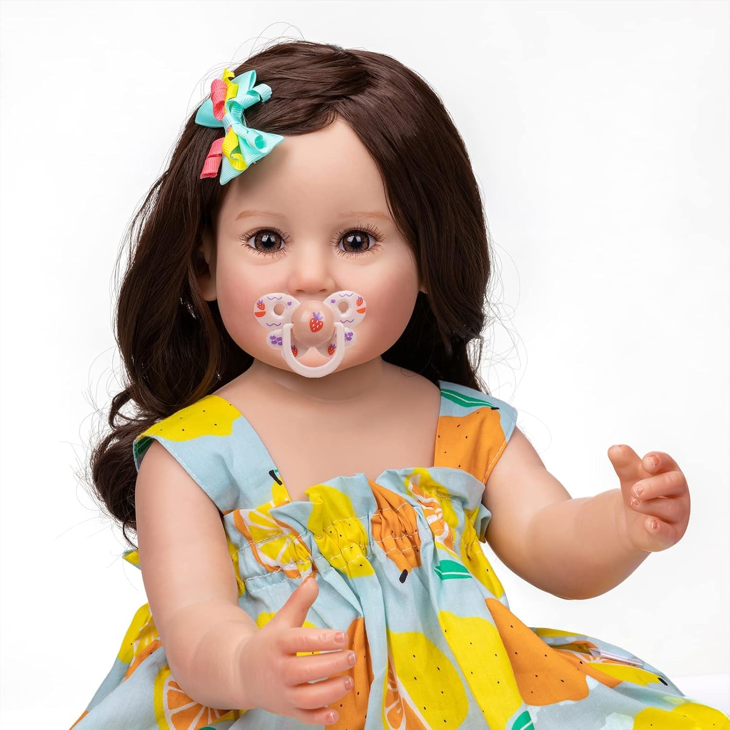 Reborn Toddler Doll Girls Life Size 22Inch Reborn Baby Dolls Silicone Full Body Realistic Fairy Alive Babies Newborn Dolls with Pacifier