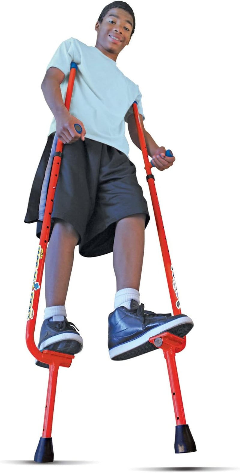 Adjustable Walkaroo Steel Stilts for Kids - Indoor/Outdoor Play, Exercise, Steel Stilts for Adults- up to 220 Lbs, Height Adjustable Walking Stilts, Kids Stilts -Red