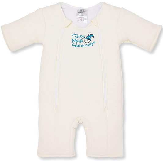 Transition Product - 6-9 Months Swaddle Transition Sleepsuit - Soft Cotton Material with Double Zipper for Easy Diaper Changes - Promotes Safe Sleep for Babies - Cream