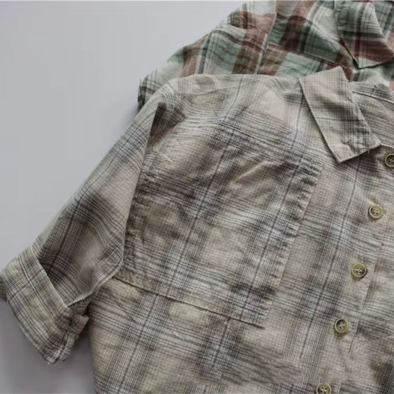 New Spring Autumn Baby Boys Plaid Shirts Korean Style Loose Casual Kids Shirts Children Clothes Tops