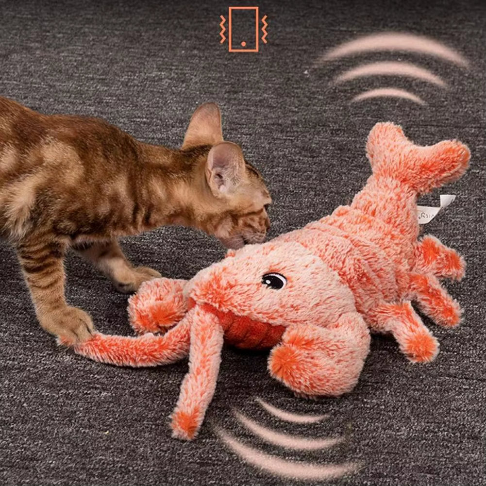 Happy Healthy Pets Toy Pet Toy with Vibration Modes Electric Lobster Toy for Dogs Cats Usb Rechargeable Vibration Modes