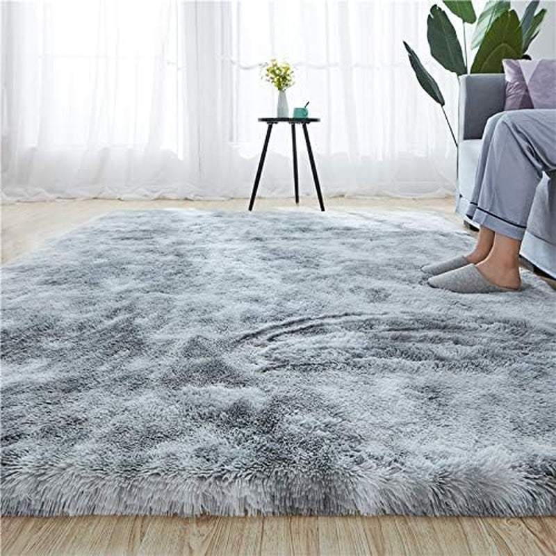 Soft Indoor Modern 6X9 Area Rugs Warm Soft Rug for Bedroom Decor Living Room Kitchen Non-Slip Plush Fluffy Comfy Babys Care Crawling Carpet Grey