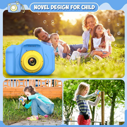 Kids Camera Toys Christmas Birthday Gifts for Boys and Girls Kids Toys 3-9 Year Old HD Digital Video Camera for Toddler 5 Puzzle Games with 32GB SD Card (Blue)