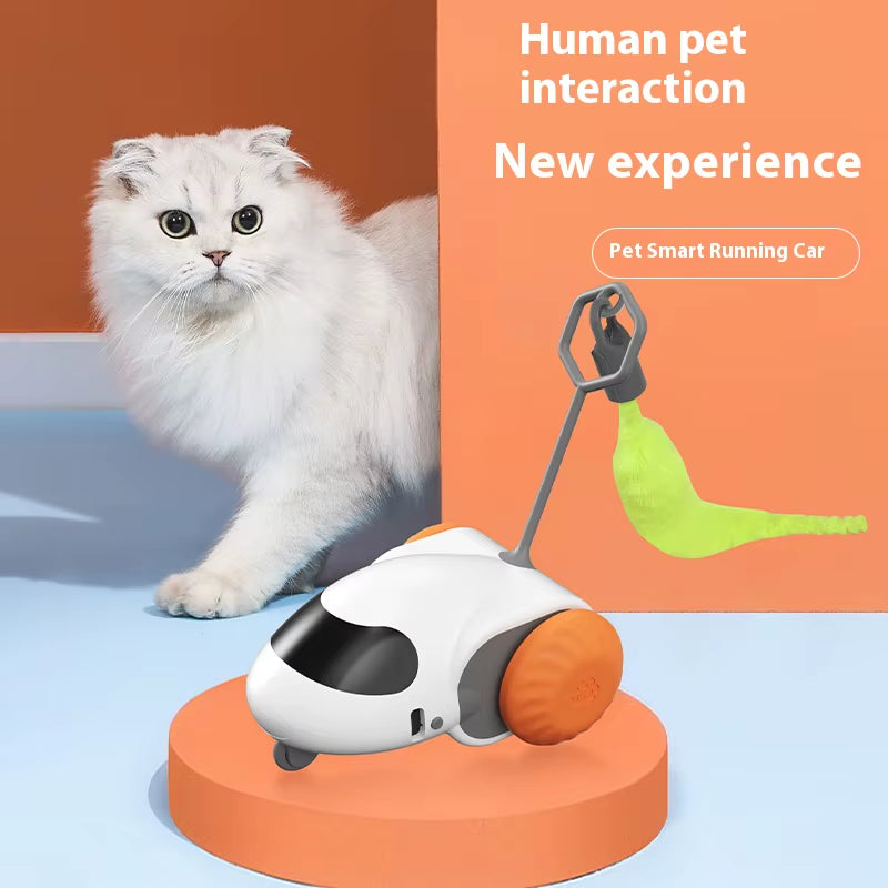 Remote Smart Cat Toys Remote Control Interactive Cat Car Toy USB Charging Automatic Self-Moving Teasing Cat Stick Pet Supplies