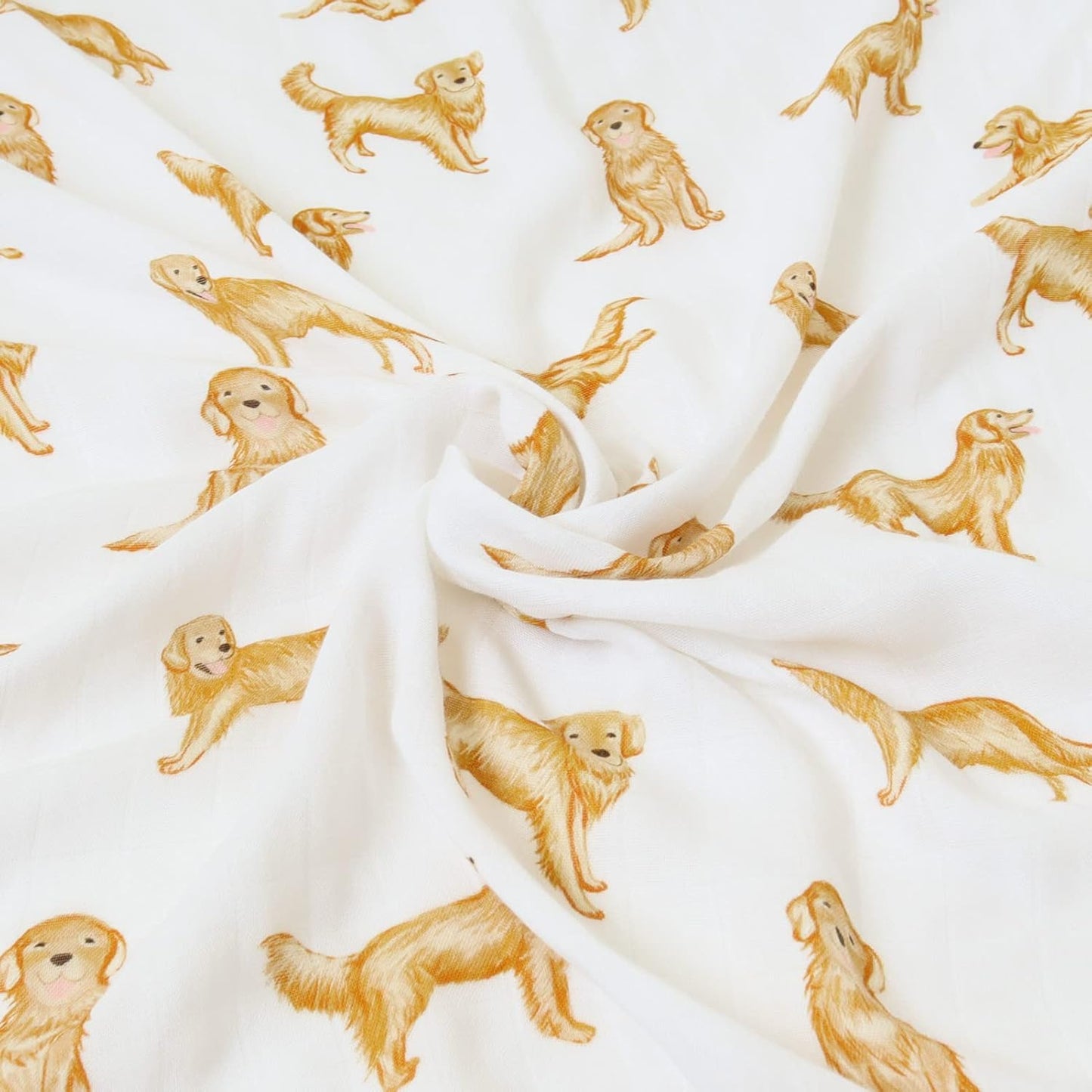 Baby Swaddle Blankets Dog, 70% Viscose from Bamboo and 30% Cotton Muslin Swaddle Blankets Boys Girls Swaddling Blanket Neutral for Newborn, Soft Large 47" X 47", Golden Retriever Dog