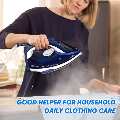 Steam Iron for Clothes Lightweight Portable Iron with Non Stick Ceramic Soleplate anti Drip Vertical Irons for Ironing Clothes Self-Clean Auto-Off Function Small Size for Home Travel…