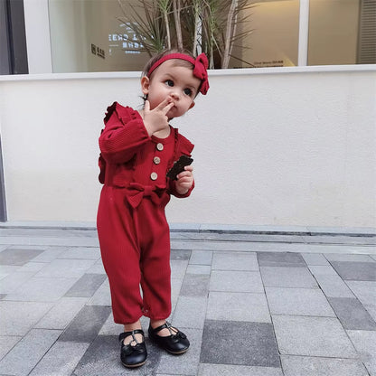 Baby Girl Clothes 0 to 3 Months Long-Sleeve New Born Costume for Babies Infant Clothes Romper Toddler Clothing with Headban