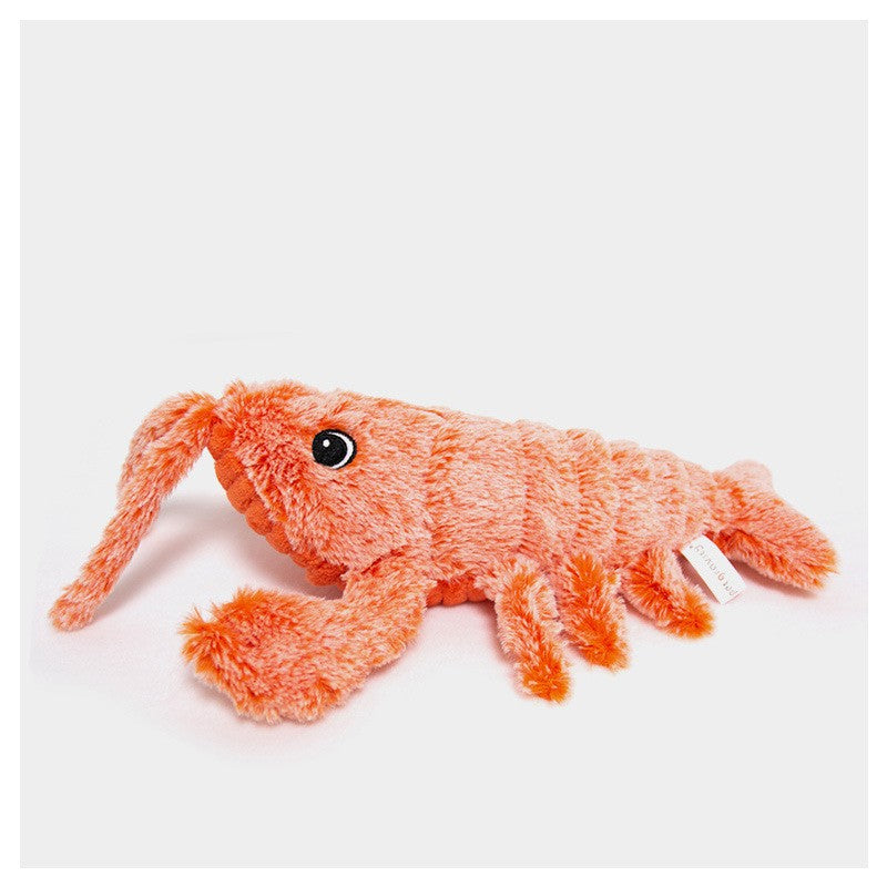 Pet Toys Electric Jumping Shrimp USB Charging Simulation Lobster Funny Cat Plush Pets Toy