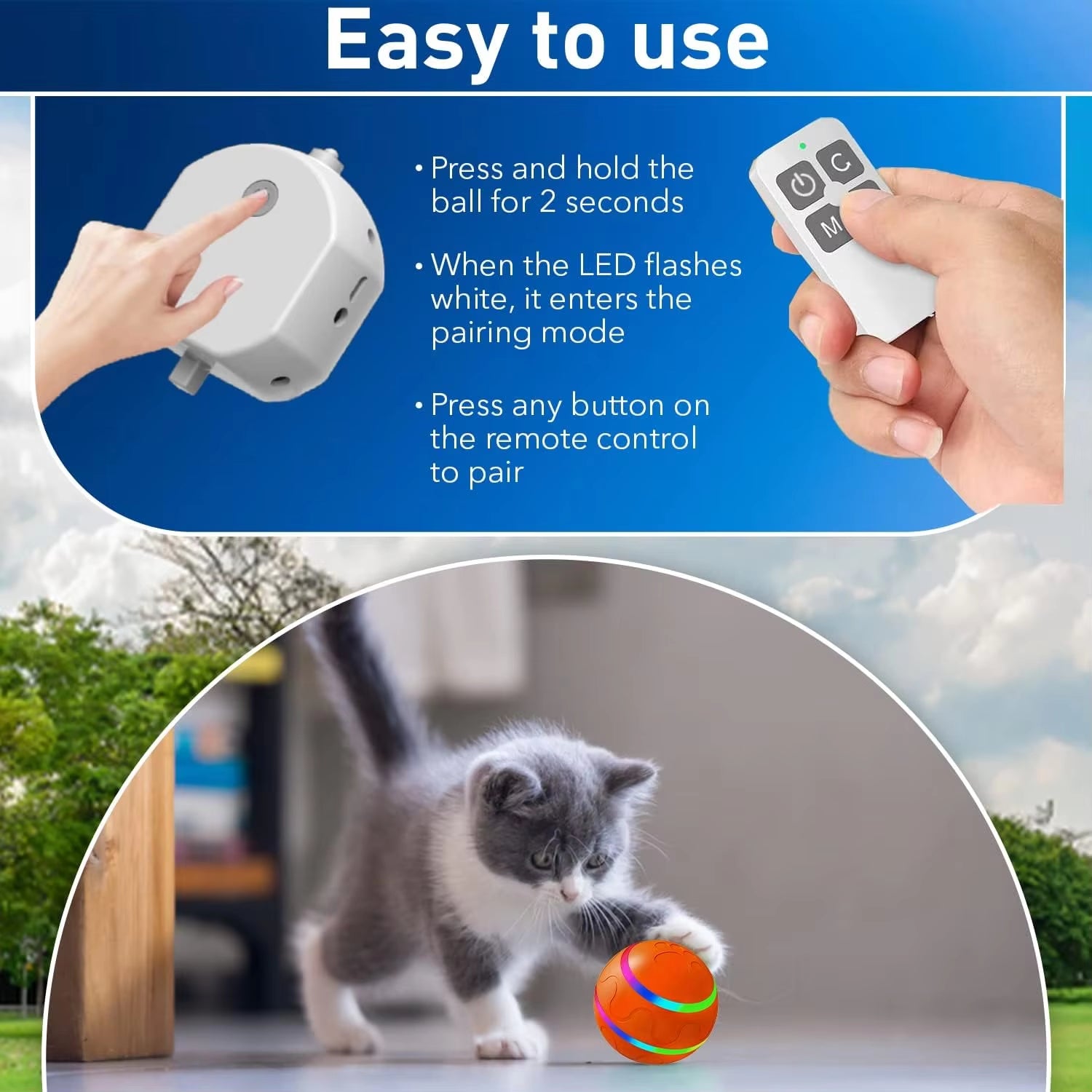 Interactive Dog Toy Ball with Remote Control, Active Rolling Ball for Dogs,Wicked Ball for Small Medium Large Dogs Pet Toys