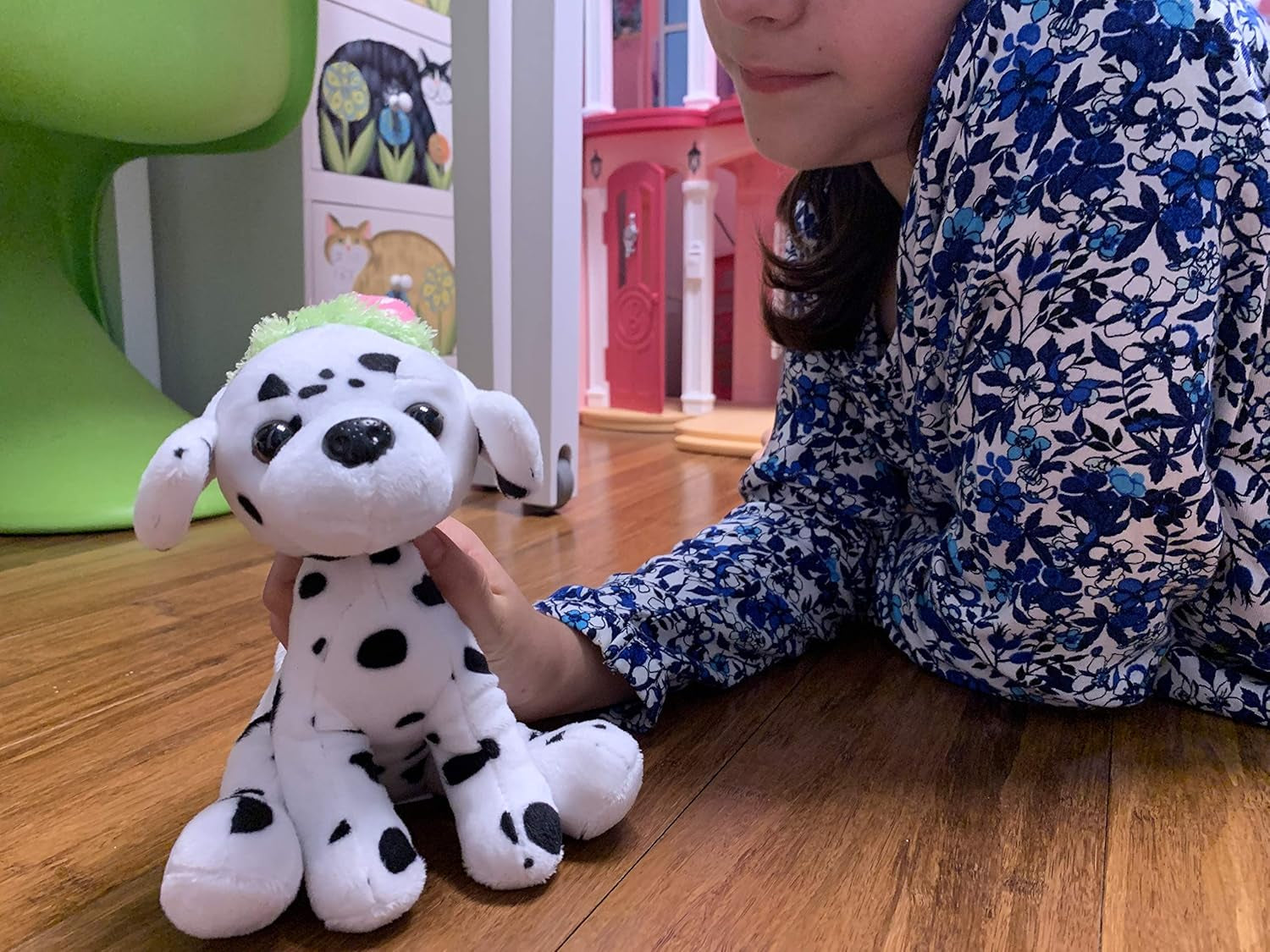 Realistic Stuffed Animal Toys Puppy Dog 8 Inches, Holiday Plush Figures for Kids, Babies to Play with (New Dalmatian)