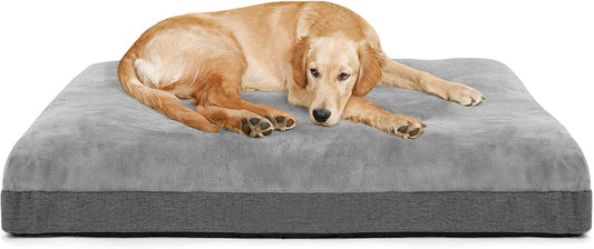 Orthopedic Foam Large Dog Bed, Extra Thicken Pet Bolster Mattress(5.5-6 Inches), Washable Dog Bed with Removable Cover, Super Soft & anti Slip Bottom for Medium, Large and Extra Large Dogs