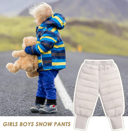 Baby Boys Girls down Snow Pants Windproof Warm Trousers Lightweight Puffer Winter Pants