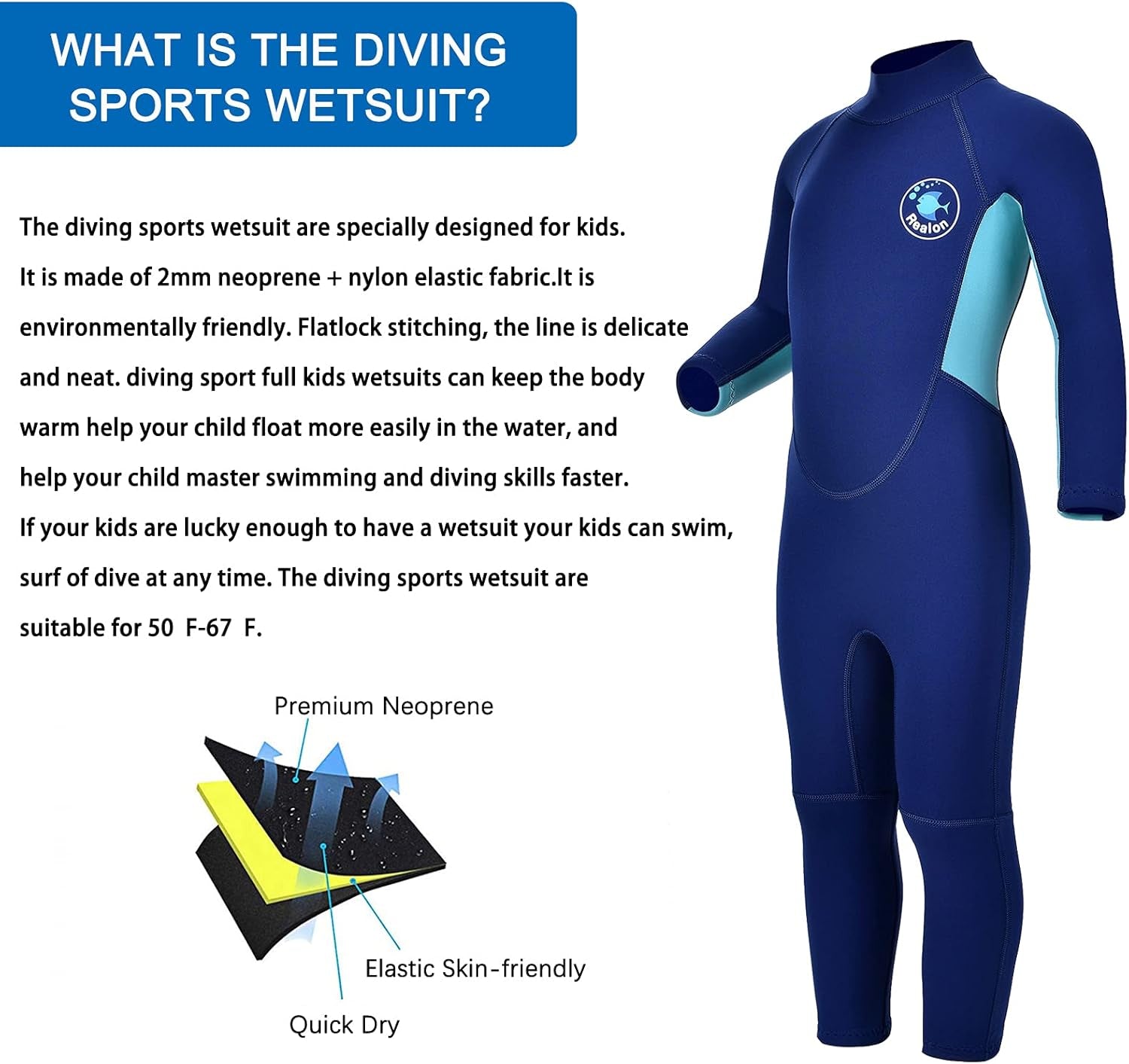 Kids Wetsuit for Girls Boys Toddler and Youth 3Mm Neoprene Child Full Wet Suits Warm in Cold Water Thermal Swimsuit Back Zip for Swimming Diving Jet Skiing Surfing