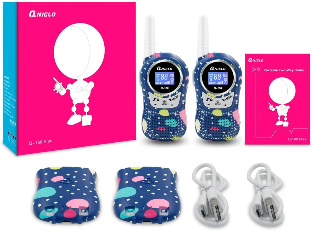 Walkie Talkies for Kids - Rechargeable Kids Walkie Talkies with Clear Sound, Long Range - Perfect Birthday for 3-8 Year Old Boys Girls - Outdoor Adventures, Camping, Hiking