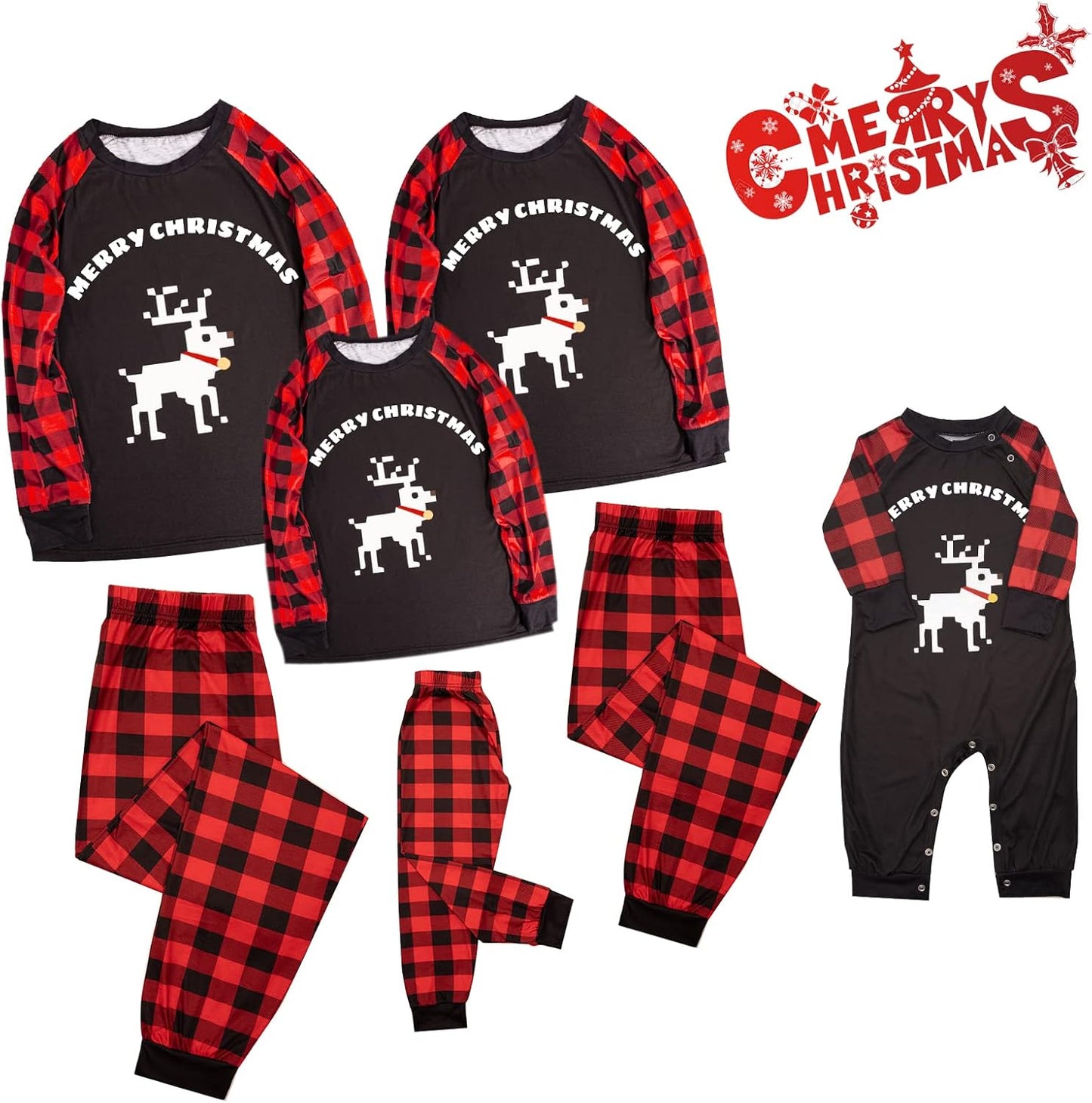 Christmas Pajamas for Family,Couples Pjs Matching Sets 2023 Red