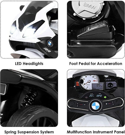 Kids Ride on Motorcycle, 3 Wheel Kids Motorcycle W/Training Wheels, Head Light, Music Mode & Cool Appearance, 6V Battery Powered Electric Ride on Motorcycle for Boys & Girls (Black)