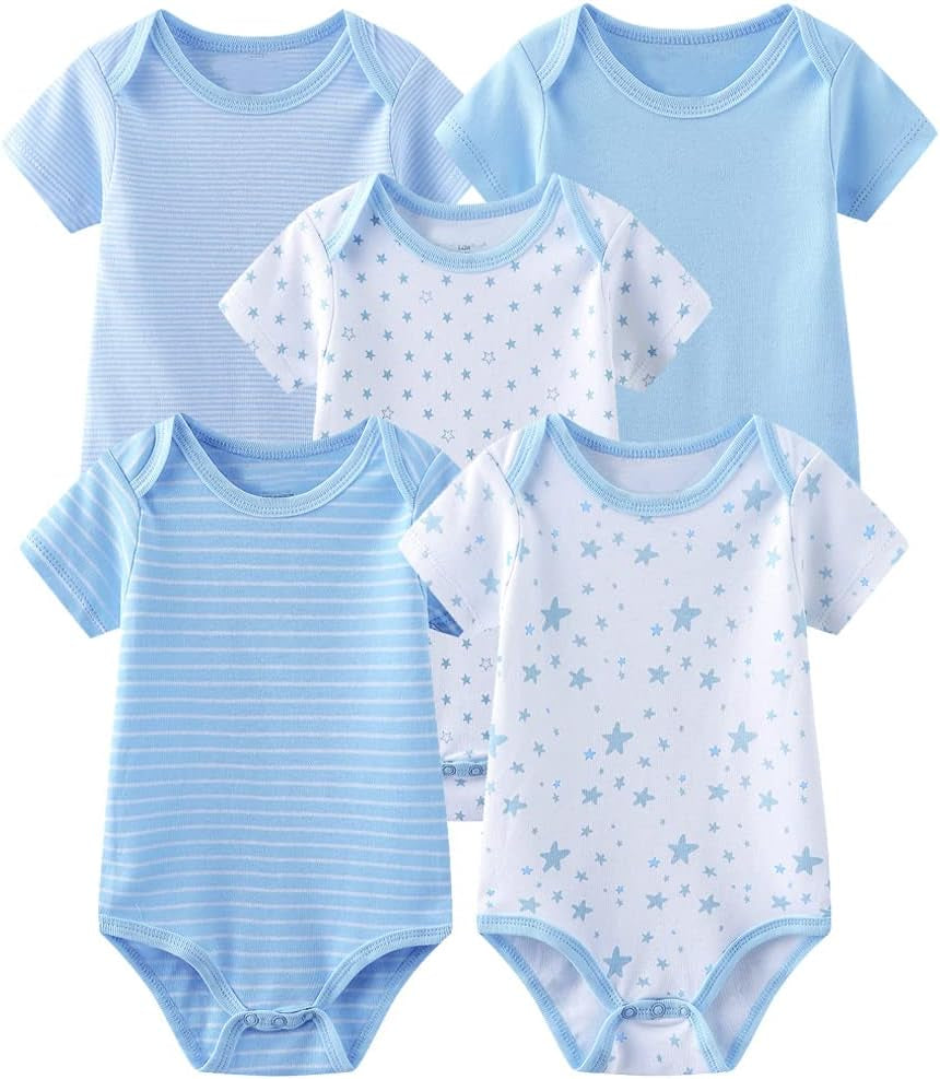 Newborn Baby Cute Design Bodysuit Short Sleeve One-Piece Baby Clothes for Boys and Girls