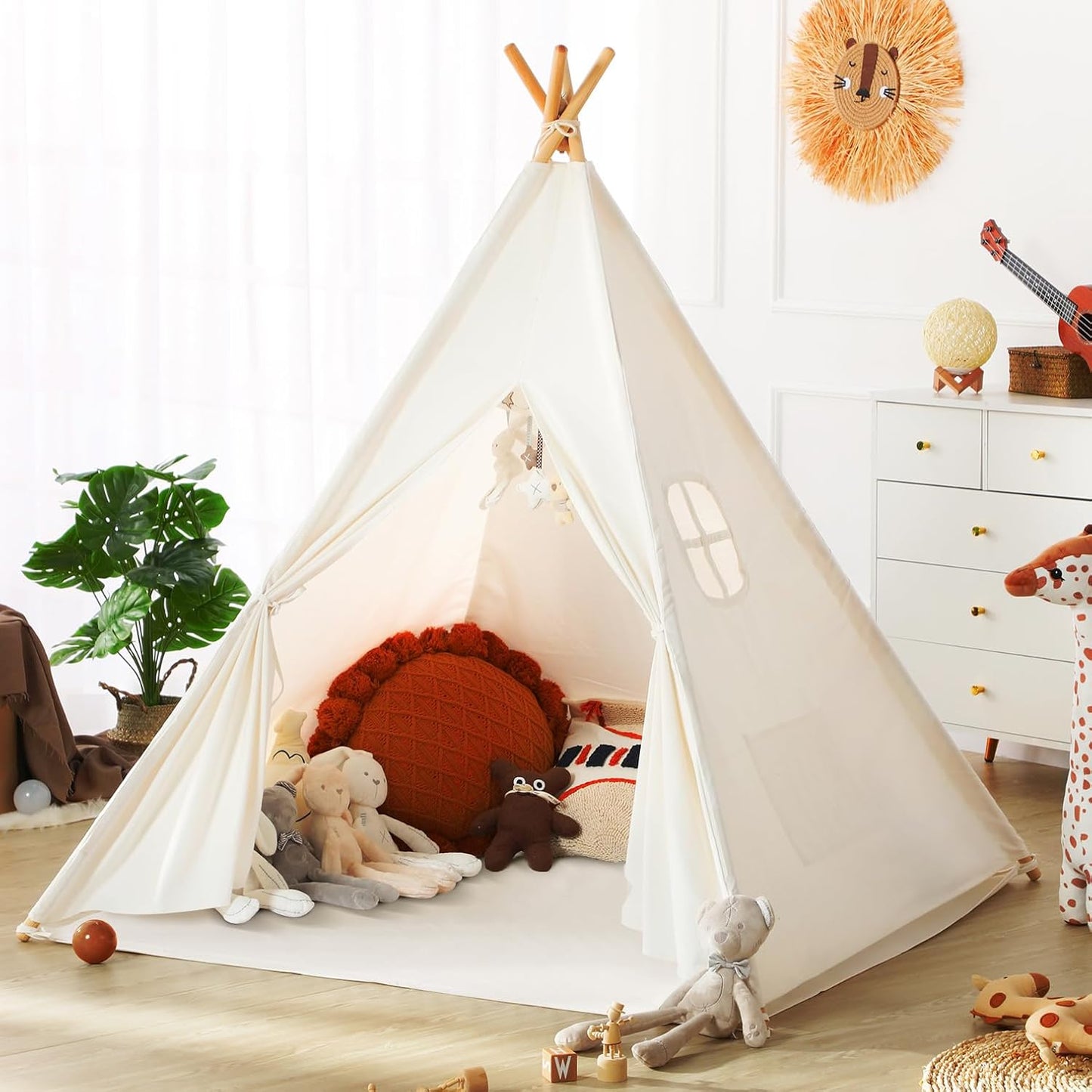 Kids Teepee Tent for Girls or Boys with Carry Case, Foldable Play Tent for Kids or Toddler Suit for Indoor and Outdoor Play, Protable Kids Playhouse Children Tent(Mat Not Included)