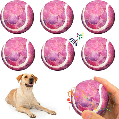 Tennis Balls for Dogs Funny Squeaky Dog Toys Chew Toys for Exercise and Training | 6 Pack Colorful Easy Catching Pet Dog Ball | 2.6" Pet Toys for Small Puppies Medium & Large Dogs