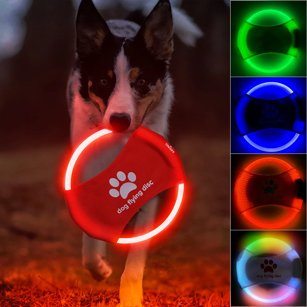 Dog Flying Discs Light Glowing LED Luminoustrainning Interactive Toys Game Flying Discs Dog Toy Pet Dog Accessories Pet Products