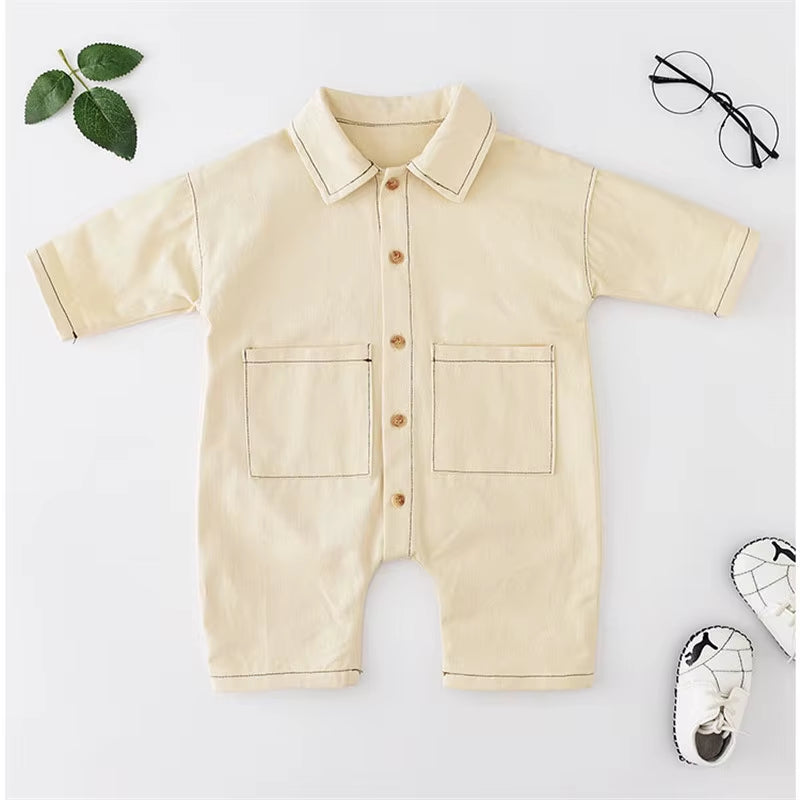 2023 Soft Denim Baby Romper Solid Infant Clothes Newborn Jumpsuit Babies Boys Costume Cowboy Fashion Jeans Children Clothes