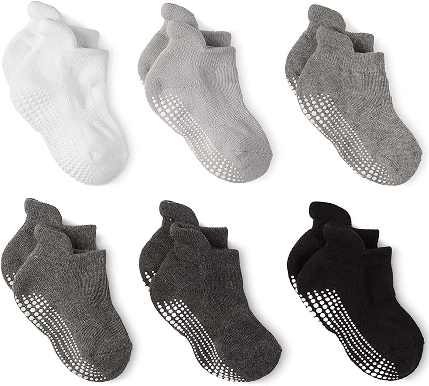 Non Slip Grip Ankle Boys and Girls Socks with Non Skid for Babies Toddlers and Kids Back to School