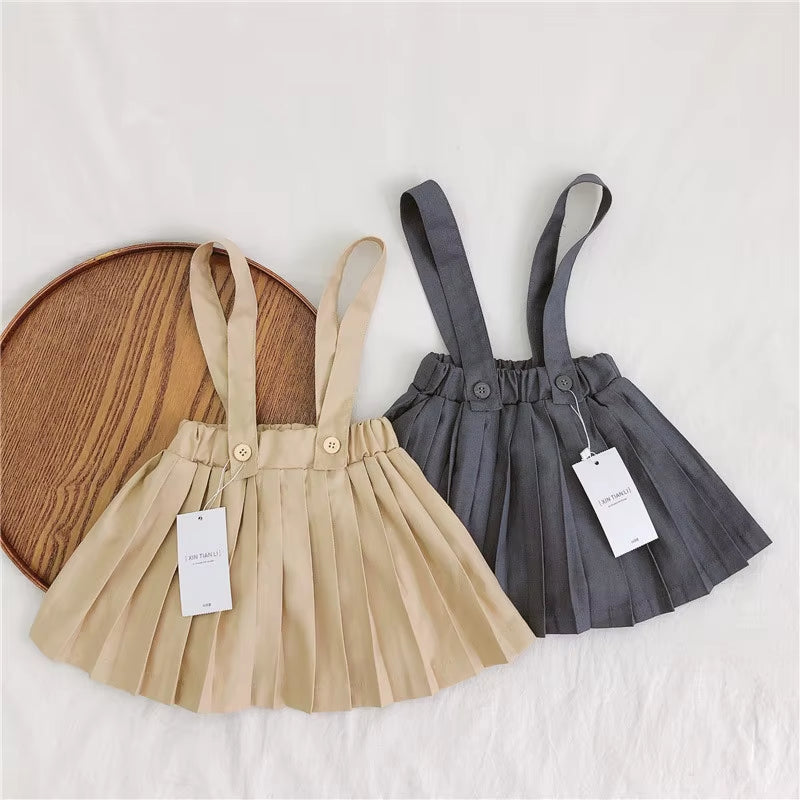 New Autumn Brand Baby Girls Dress Suspenders Kids Overalls Dress Children Preppy Dress Strap Toddler Dress Beautiful Clothing