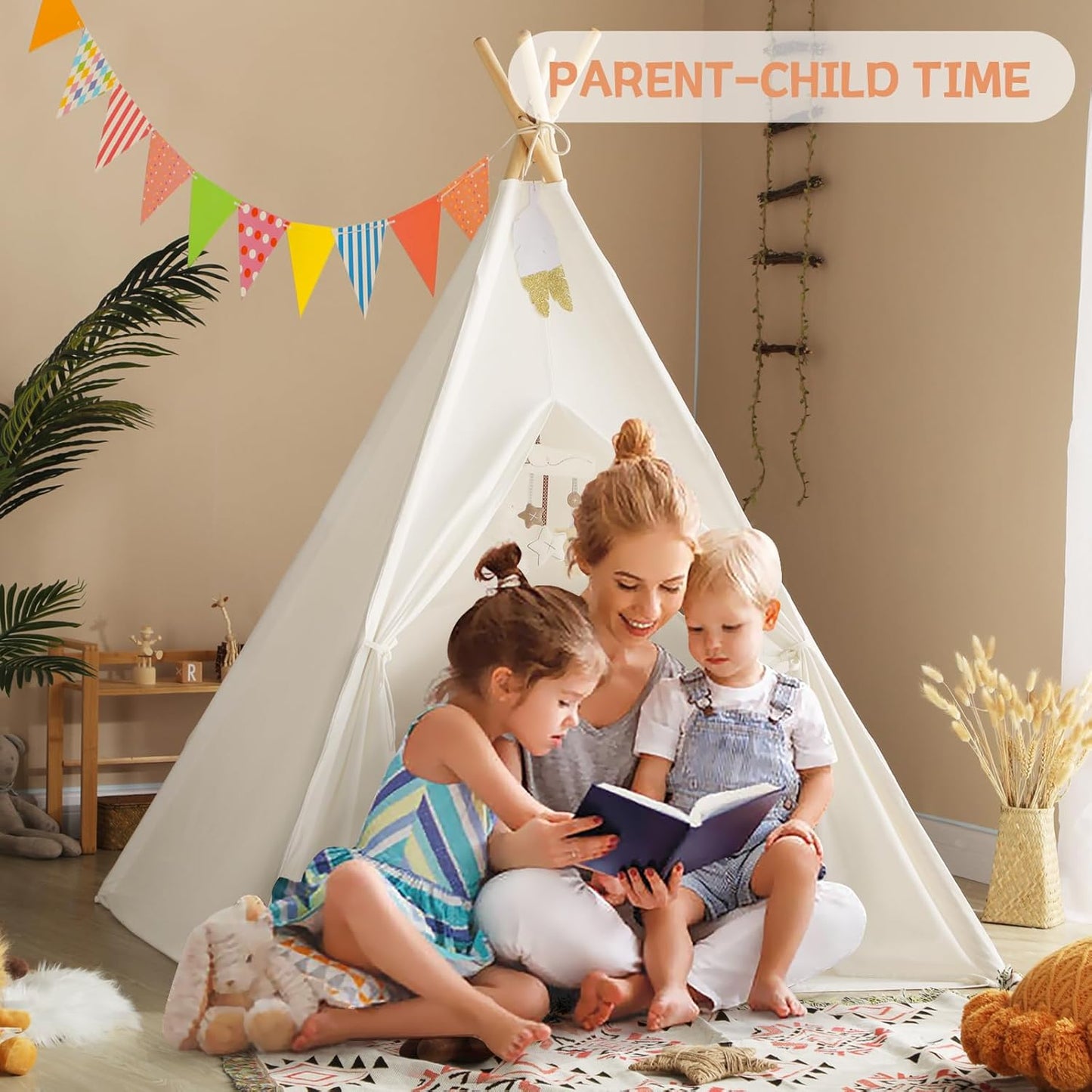 Kids Teepee Tent for Girls or Boys with Carry Case, Foldable Play Tent for Kids or Toddler Suit for Indoor and Outdoor Play, Protable Kids Playhouse Children Tent(Mat Not Included)