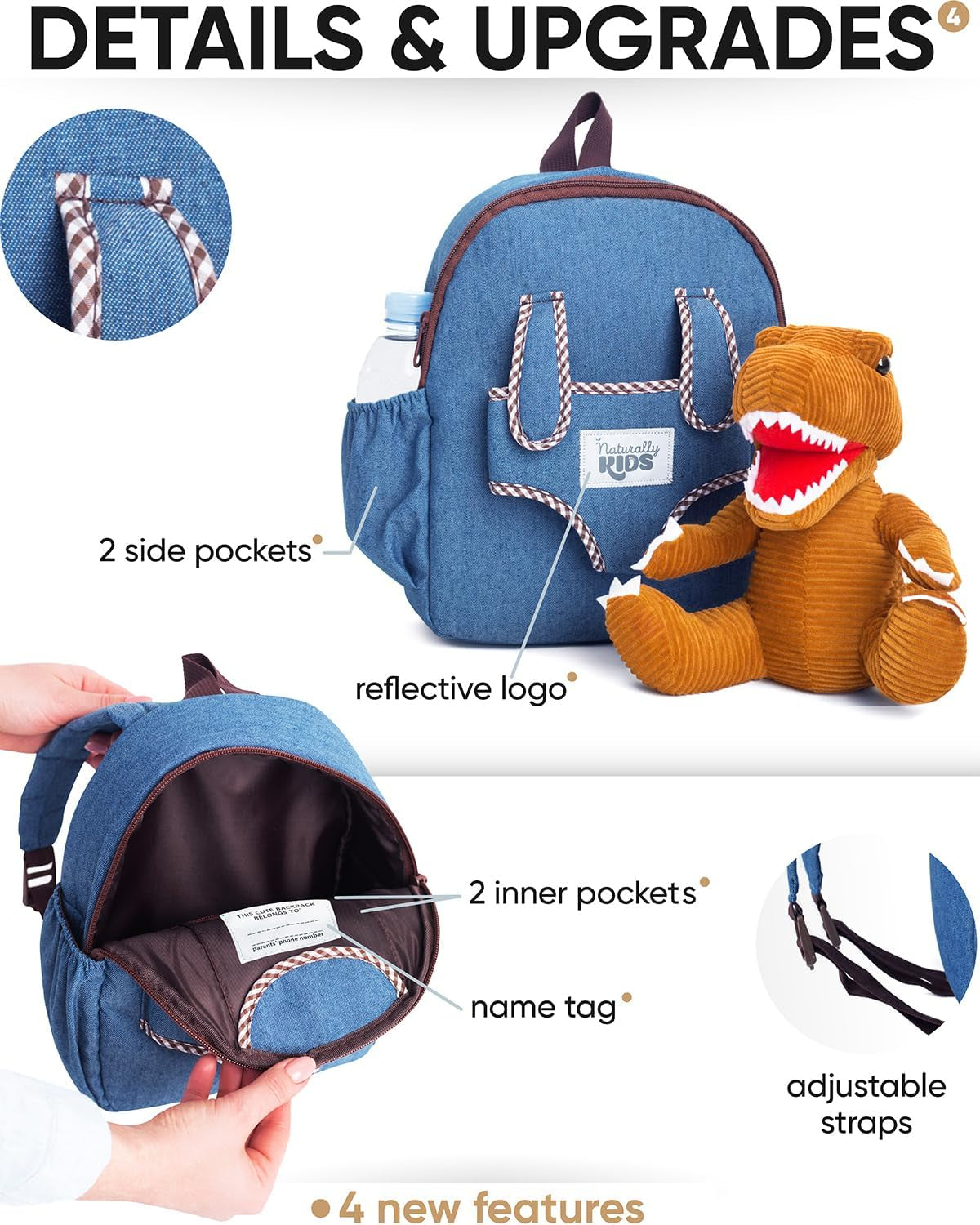 Dinosaur Toys for Kids 5-7, Gifts for 5 Year Old Boys, 4 Year Old Boy Birthday Gift, Toddler Dinosaur Backpack