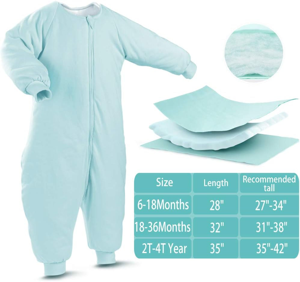 Baby Sleep Bag with Feet Winter, Wearable Blanket with Legs, Sack for Toddler Thicken 2.5 TOG