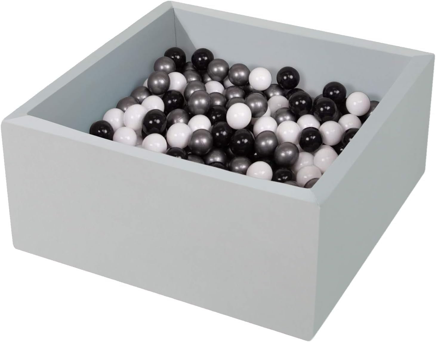 Ball Pit Kids Ball Pit Memory Foam Ball Pit Square Ball Pits for Toddlers Babies Ball Pit Balls NOT Included - Gray