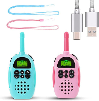 Walkie Talkies for Kids, Rechargable 1500Mah Long Range Boys Girls Kid Walkie Talkies with 22 Channels 2 Way Radio and VOX Backlit LCD, Toys for 3-12 Years Old Child outside Playing