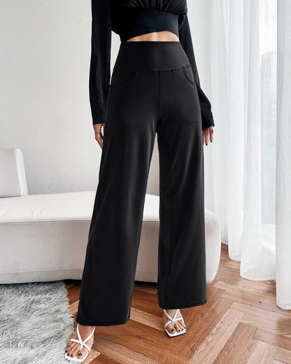 Wide Leg Pants Woman Yoga Pants with Pockets Stretch Loose Casual Lounge Sweatpants Petite/Regular/Tall